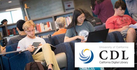 University of California student in the library
