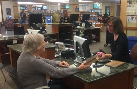 Image of reference desk at Cary Memorial Library