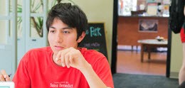 Student in the library at the College of Saint Benedict and Saint John's University