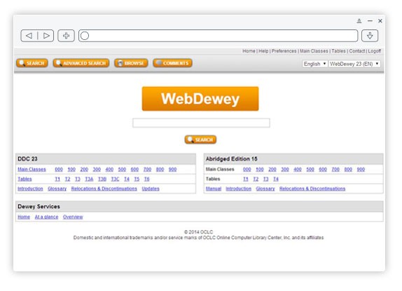 Screenshots aus WebDewey