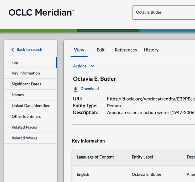 Photo illustation : Interface OCLC Meridian