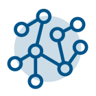 Pictogram: netwerk voor de on-demand bibliotheek