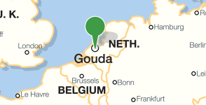 Carte indiquant l'emplacement de la bibliothèque publique de Gouda