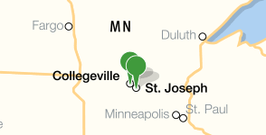 Carte du College of Saint Benedict and Saint John's University