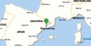 Karte mit der Lage des Institut Cartogràfic i Geològic de Catalunya