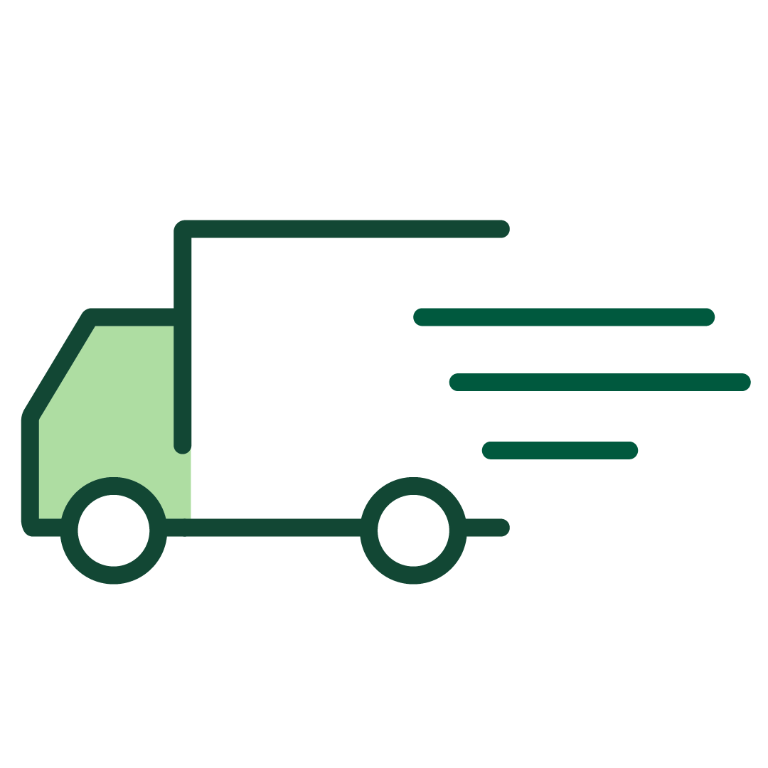 Icon: Box truck in motion